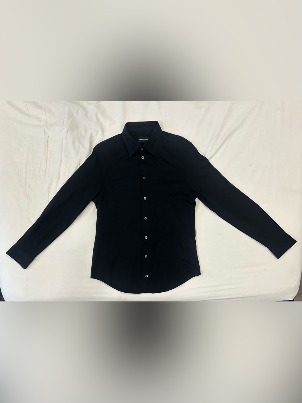 Emporio Armani Cotton Long Sleeve Shirt Size Medium Black